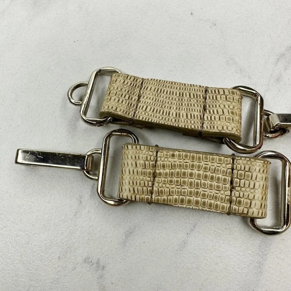 Chico's Croc Embossed Genuine Leather Lined Belt Size Medium M Large L - Image 6