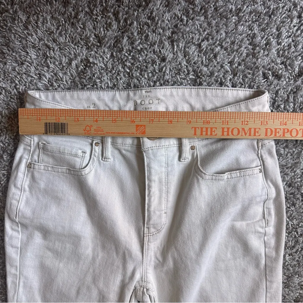 Women’s White High Rise Boot Crop Jeans Size 2 – Classic Fit Stretch Denim - Image 6