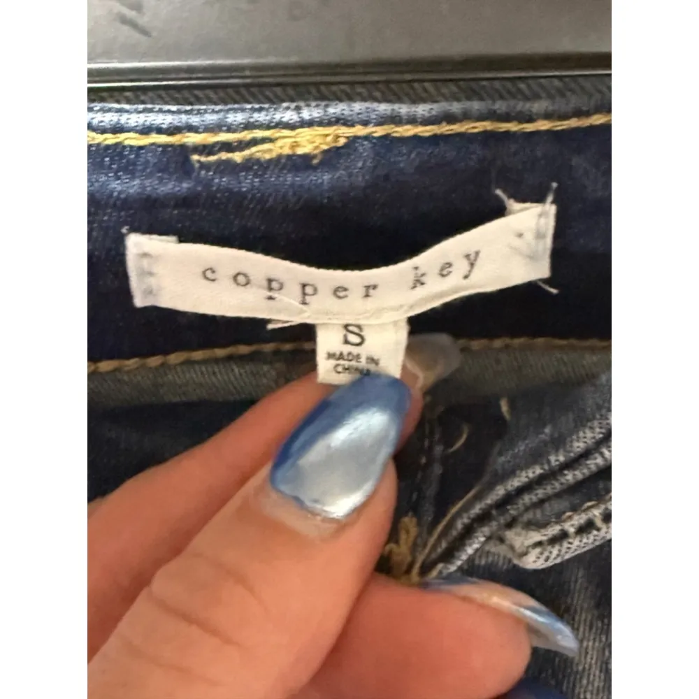 Women's Copper Key Denim Skirt Size S Blue - Image 3