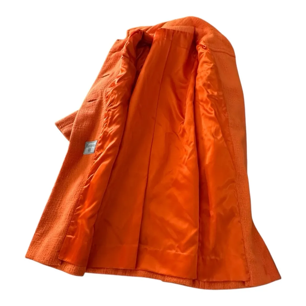 Vintage Forstmann Orange Wool 60s Swing Coat Mod A - Image 8