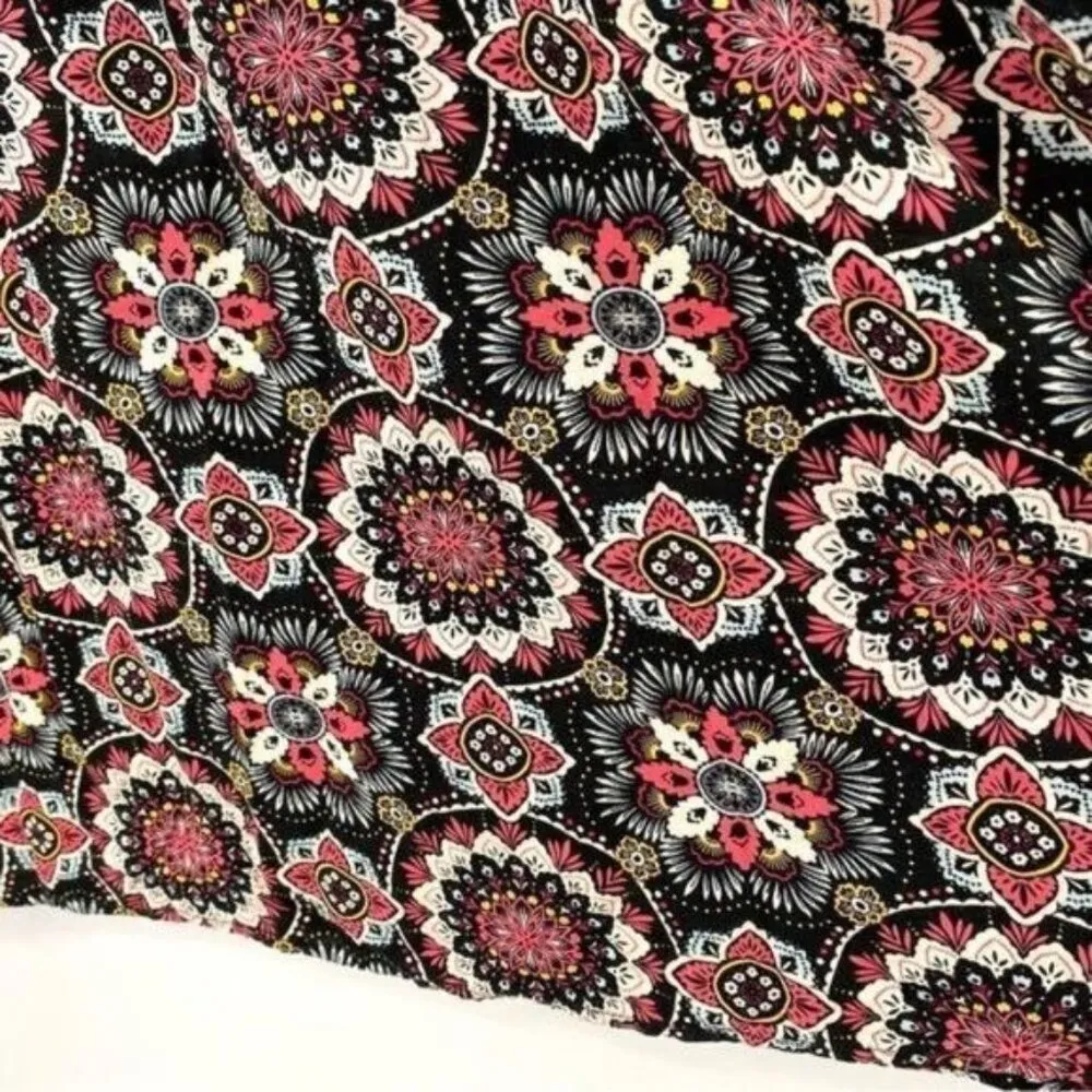 Medallion Print Lattice Challis Dress 2X - Image 7