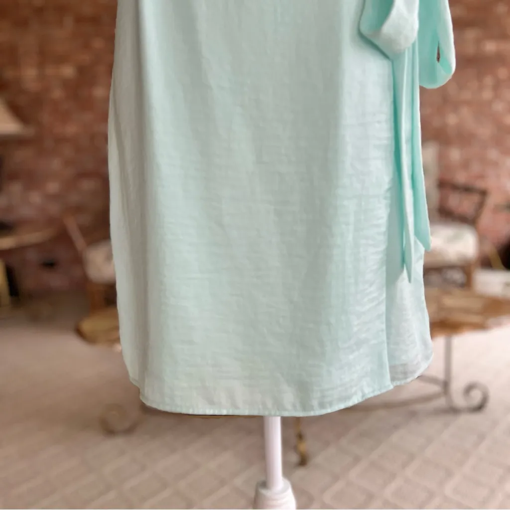 NWT Bar III Dress Mini Tie Waist Short Dolman Sleeve M Aqua Blue Garden Party - Image 8