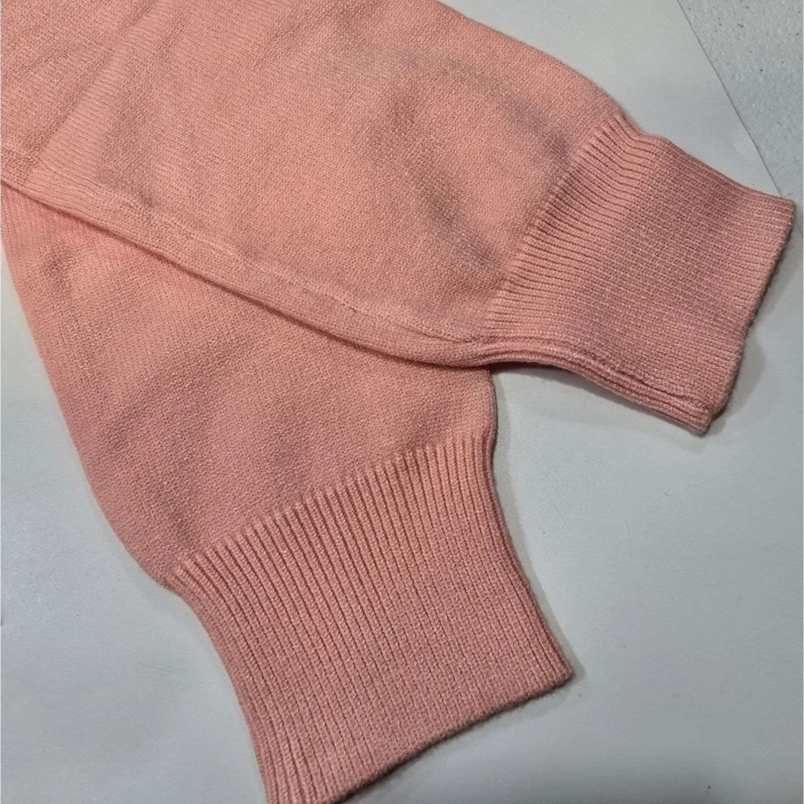 LPA Afton Knit Hoodie in Baby Pink Large - Image 9