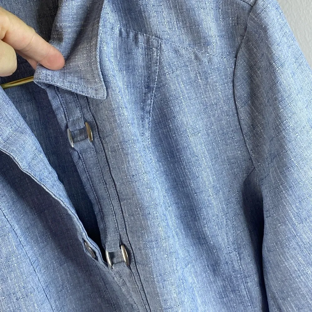 Blue Blazer with Denim Texture and Relaxed Fit Size L - Image 4