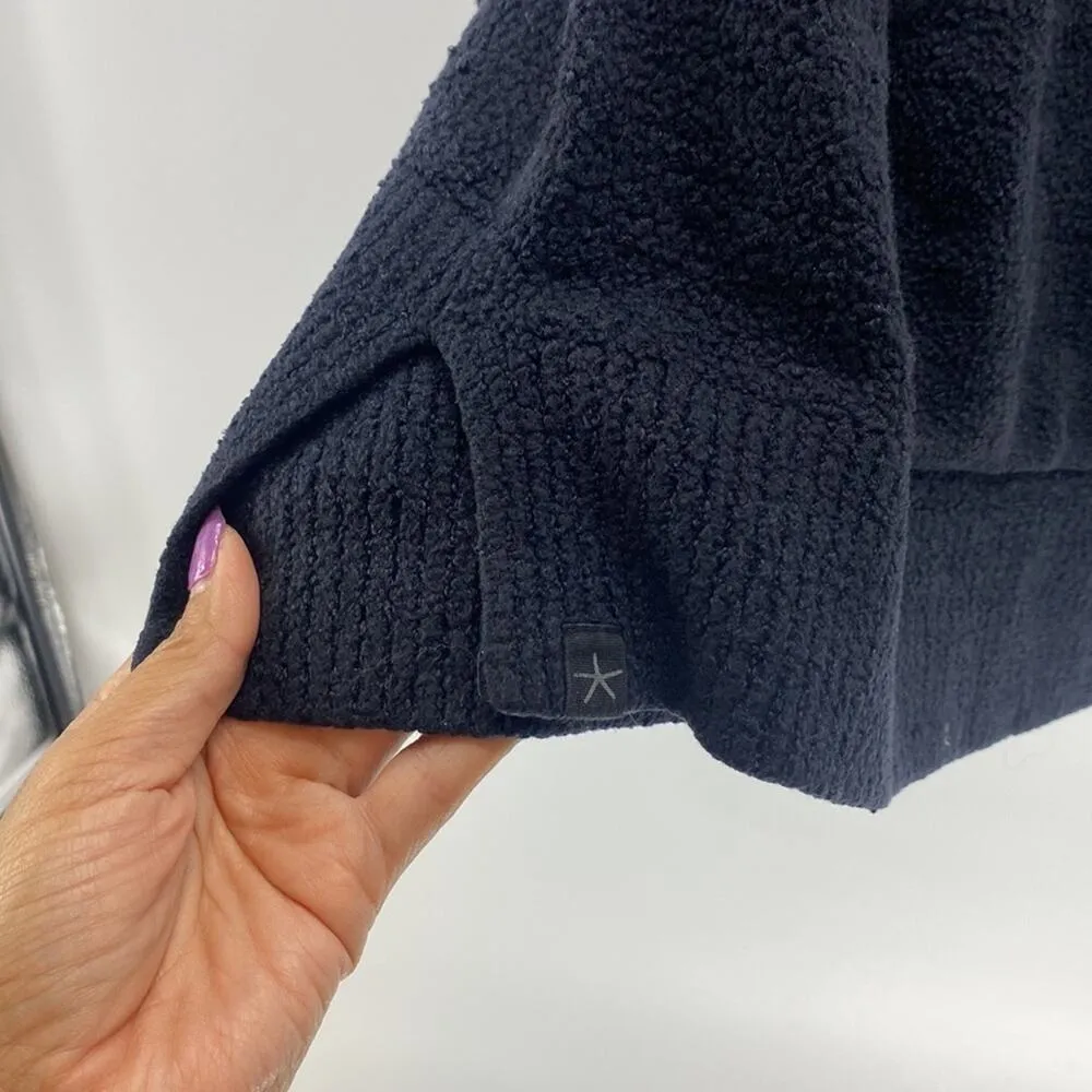 Barefoot Dreams cozychic lite fuzzy ho Lo thumb holes warm shirt black soft sz S - Image 6