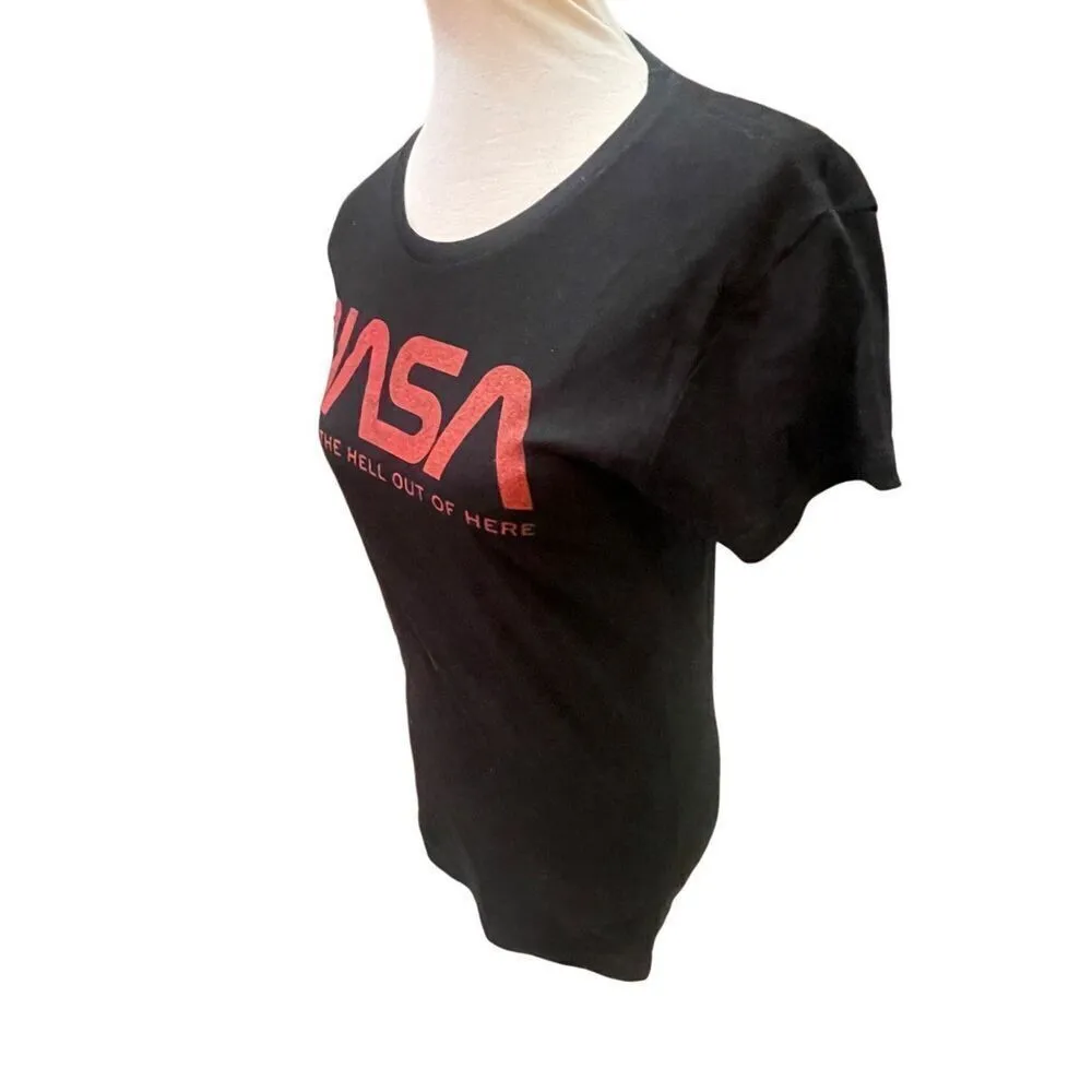 NASA Women’s “Let’s Get the Hell Out of Here” Headline Black Graphic T - Image 7
