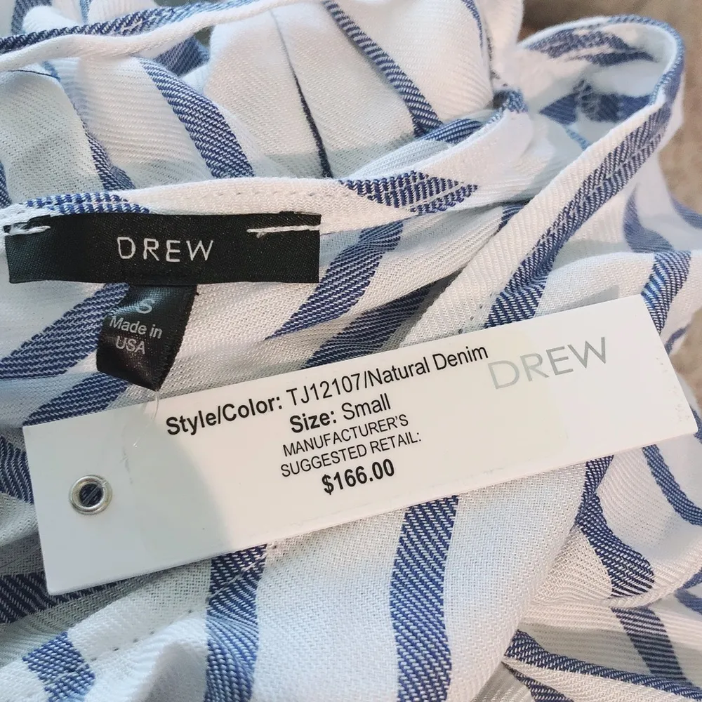 Anthropologie’s Drew Top Open Bow Back Blouse, Natural Denim Size S NWT $166.00 - Image 10