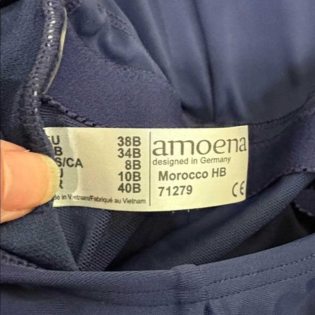Amoena Morocco Half Bodice One Piece Mastectomy Swimsuits Blue size 8 cup B NWT - Image 10