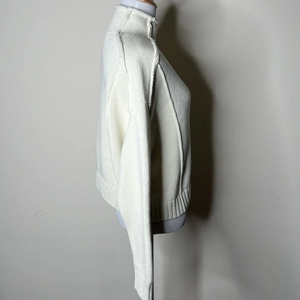 ZARA  Ecru Mock Neck Sweater - Image 4