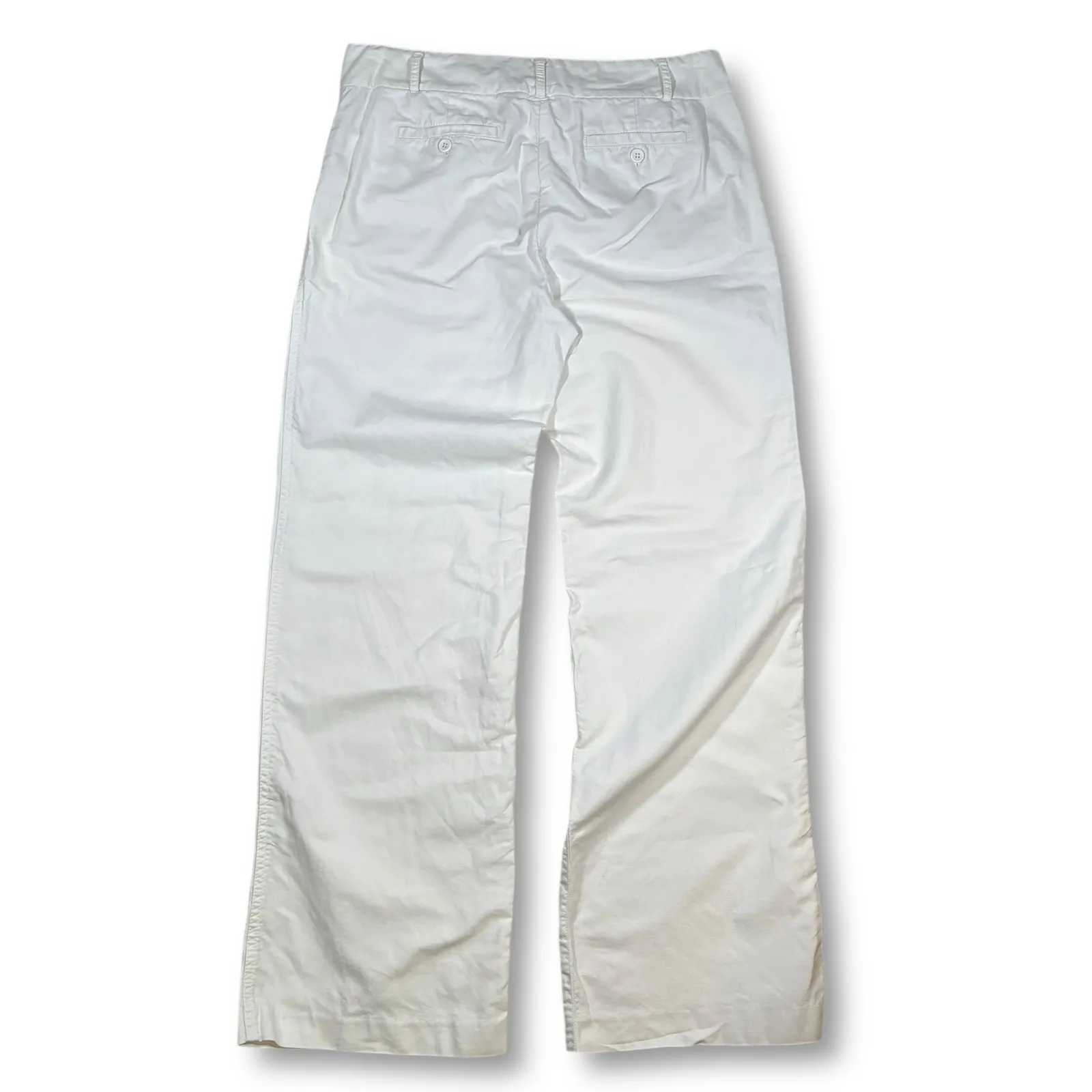 J.CREW Favorite Fit‎ White Linen Blend Wide Leg Pants Women's Size 10 - Image 2