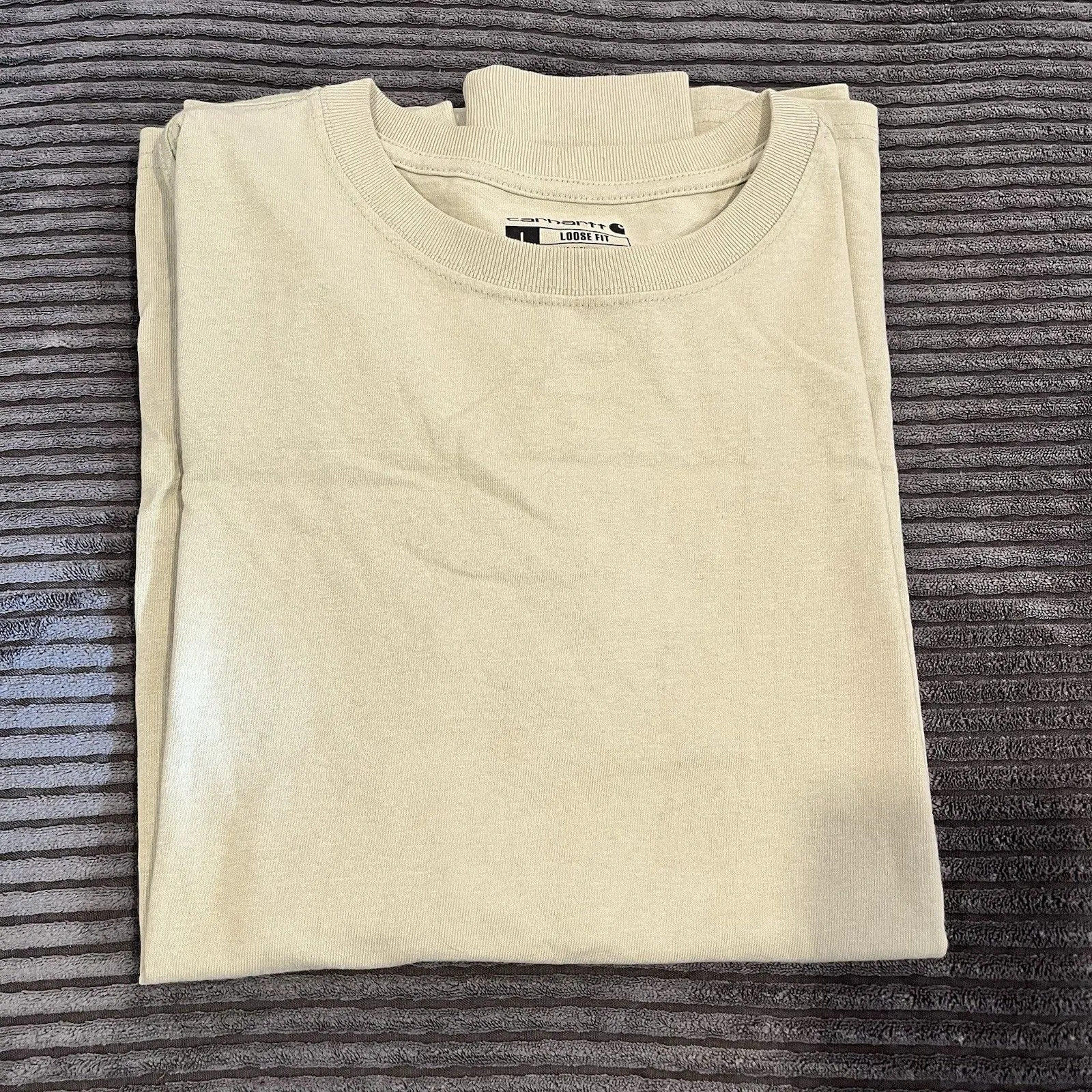 Carhartt Women Long Sleeve T-shirt Loose Fit L Sleeve logo Crew Neck Light Green - Image 2