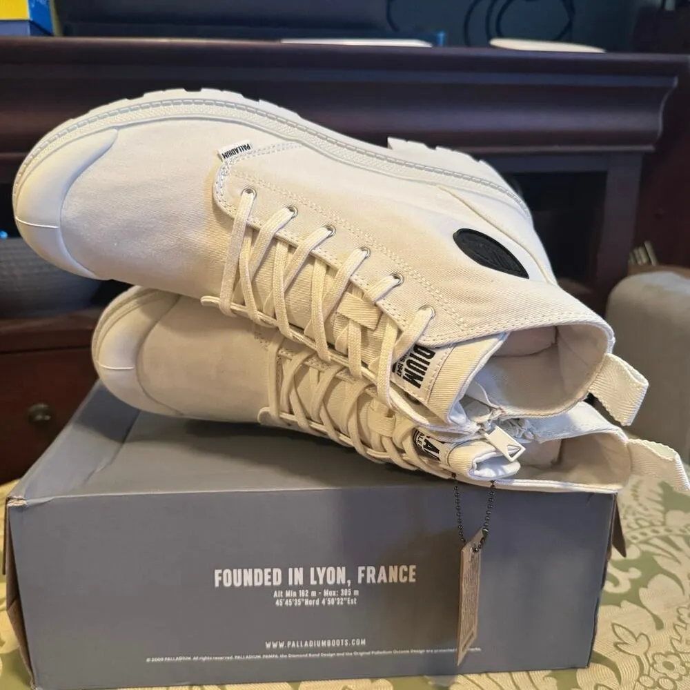PALLADIUM Pallabase Twill in White, US Womens Size 11 / Euro Size 43 New in Box - Image 8