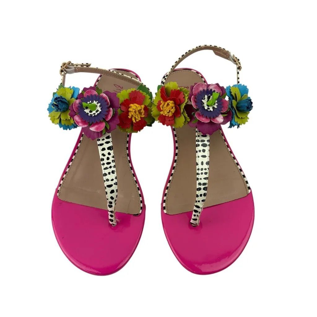 *Betsey Johnson Angie Flower T-Strap Sandal Womens 7.5 Whimsical Romantic Girly - Image 3