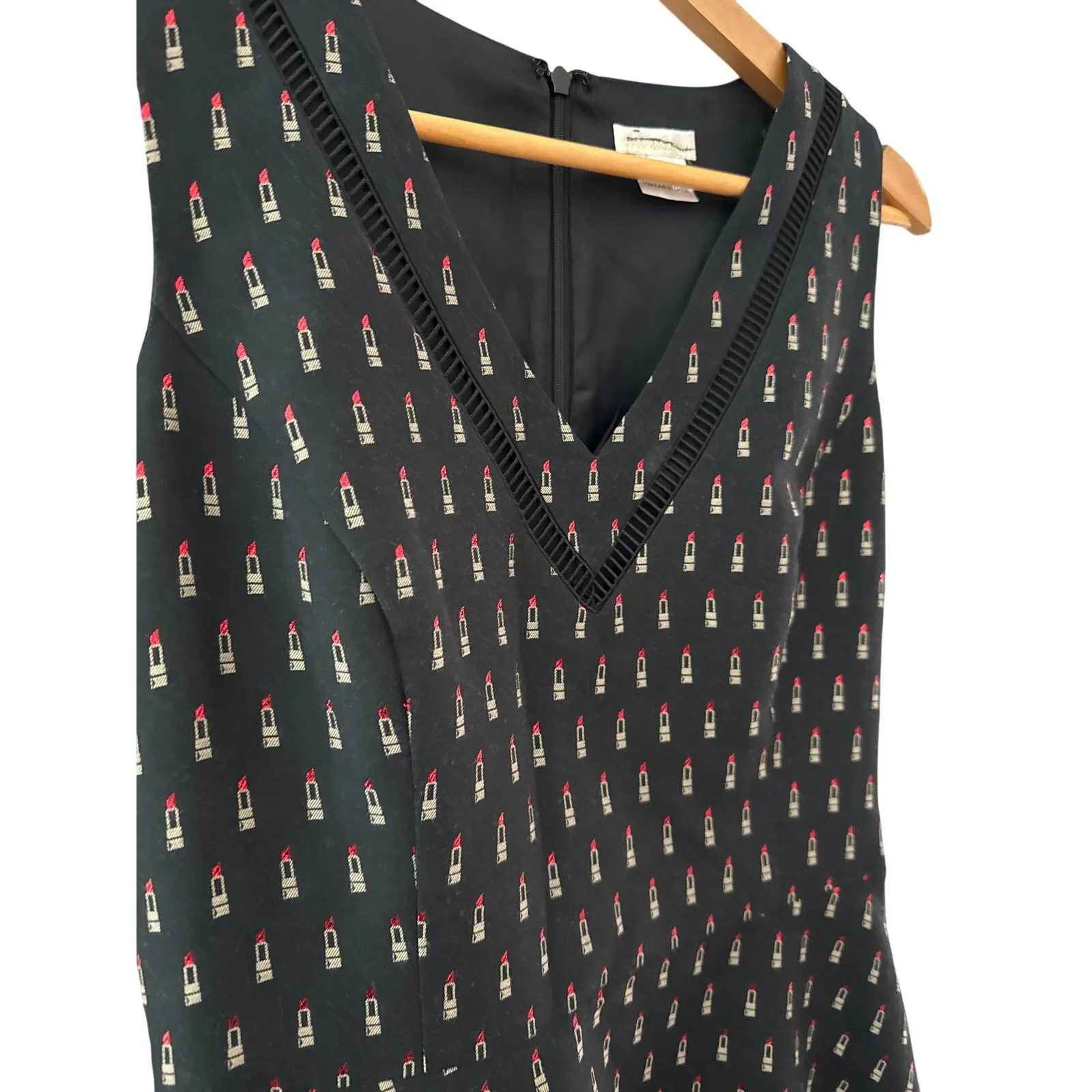 Shoshanna Elvira Metallic Lipstick‎ Fit and Flare Dress Black Size 4 - Image 10