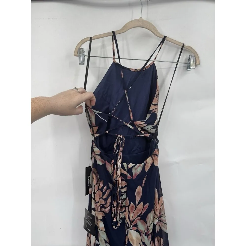 Lulus Adventure Seeker Maxi Dress Women‎ Medium Navy Blue Floral Wedding Guest - Image 10
