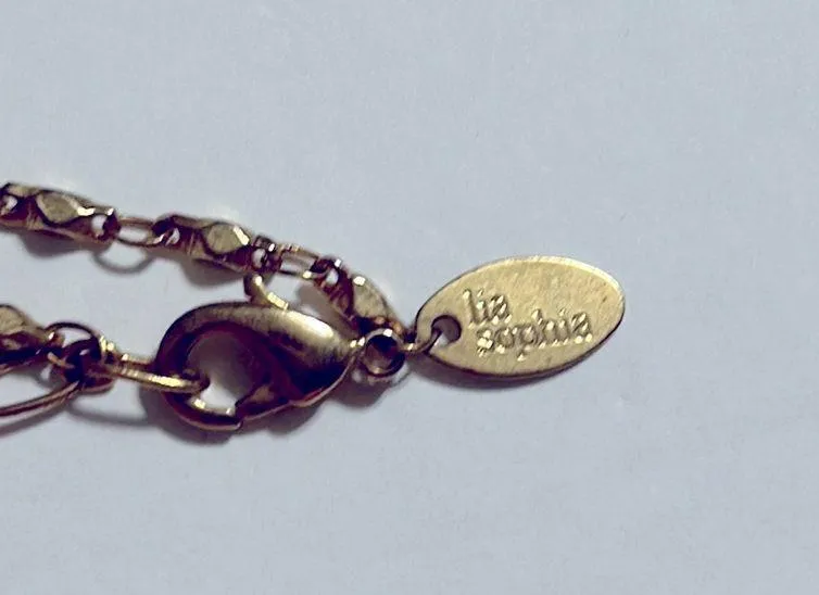 Lia Sophia gold filled red beads bib statement necklace - Image 3