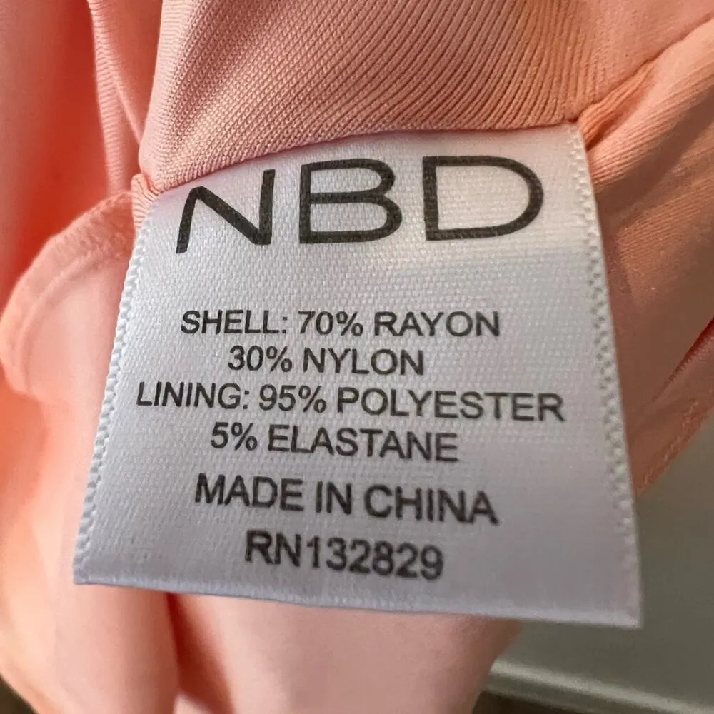 NBD Revolve Coral Pink Cutout Lace Sleeveless A-Line Mini Dress Size Small - Image 3