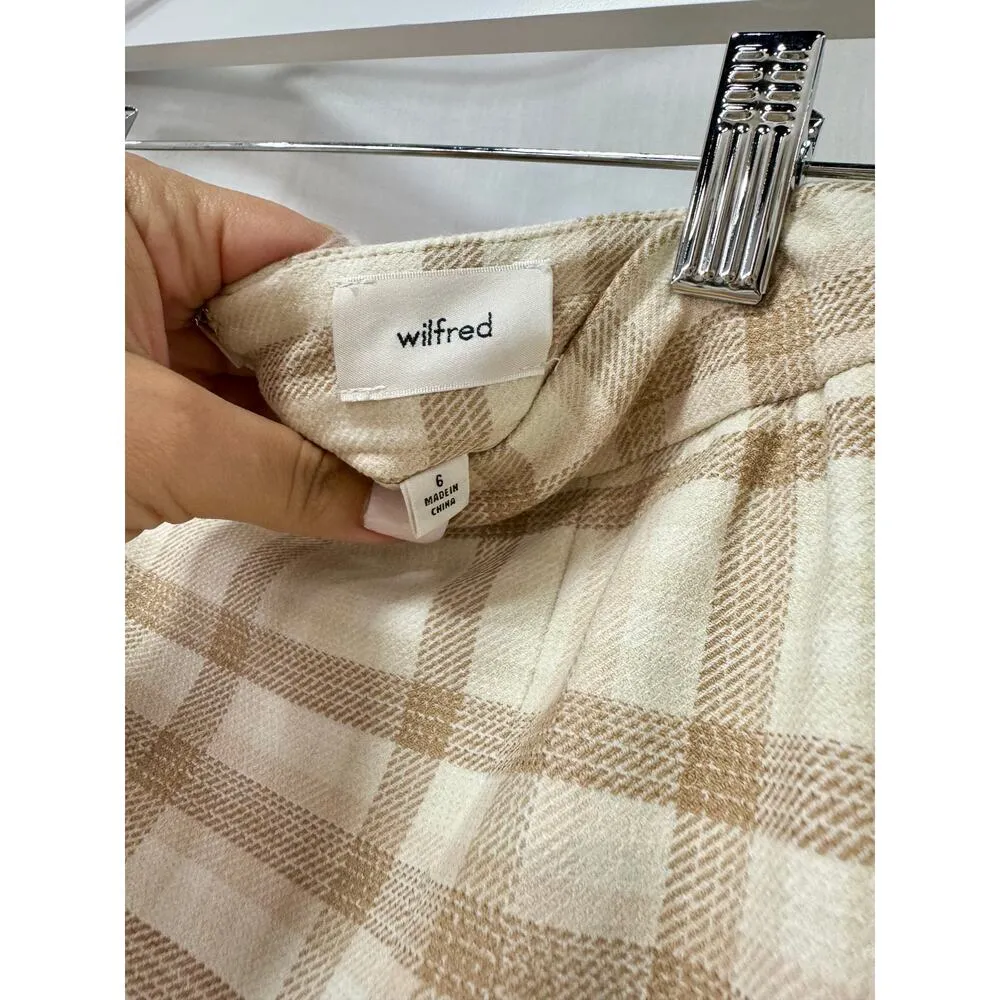 NWT Wilfred Aritzia Patio High Waist A-Line Mini Skirt Francesca Beige Women S - Image 5