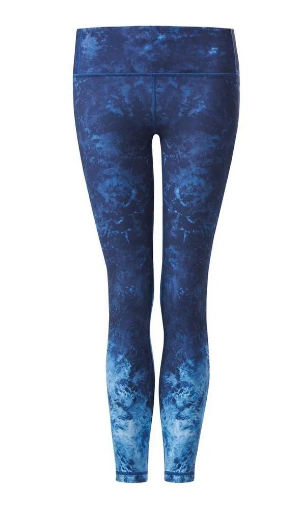 Lululemon Speed Wunder Tight Deep Sea/Women's Blue Tie-Dye Leggings - Image 7