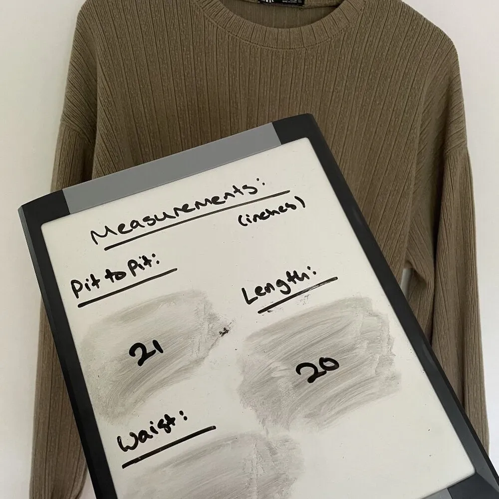 Zara cropped sweater crewneck cinched waist ruffle detail casual comfortable S - Image 2