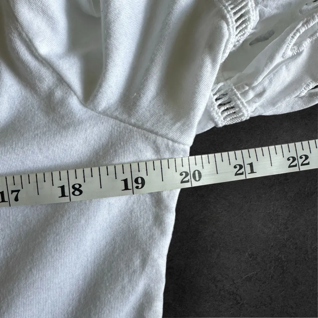 Ann Taylor White Blouse with eyelet detail on the bell sleeves (966) - Image 9