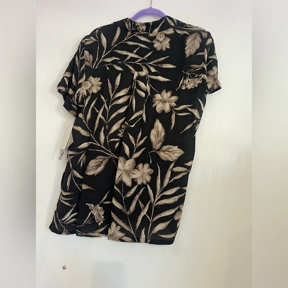 Jones New York Black and Beige Patterned Shirt - Image 4