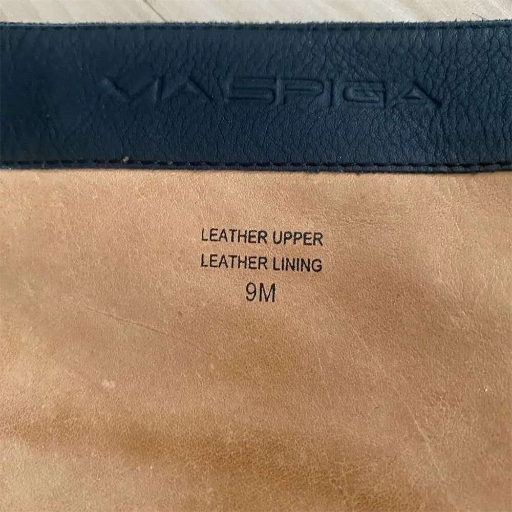 Via Spiga Women's Black Suede Leather Knee High Wedge Boots Size 9M - Image 7