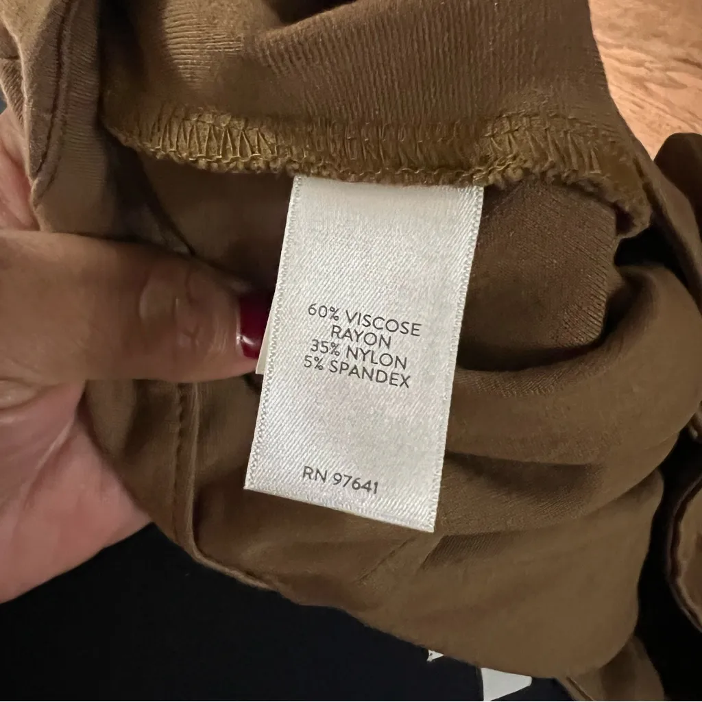 Jjill women Tan Brown Knit Short mini Skirt S PETITE  button front - Image 10