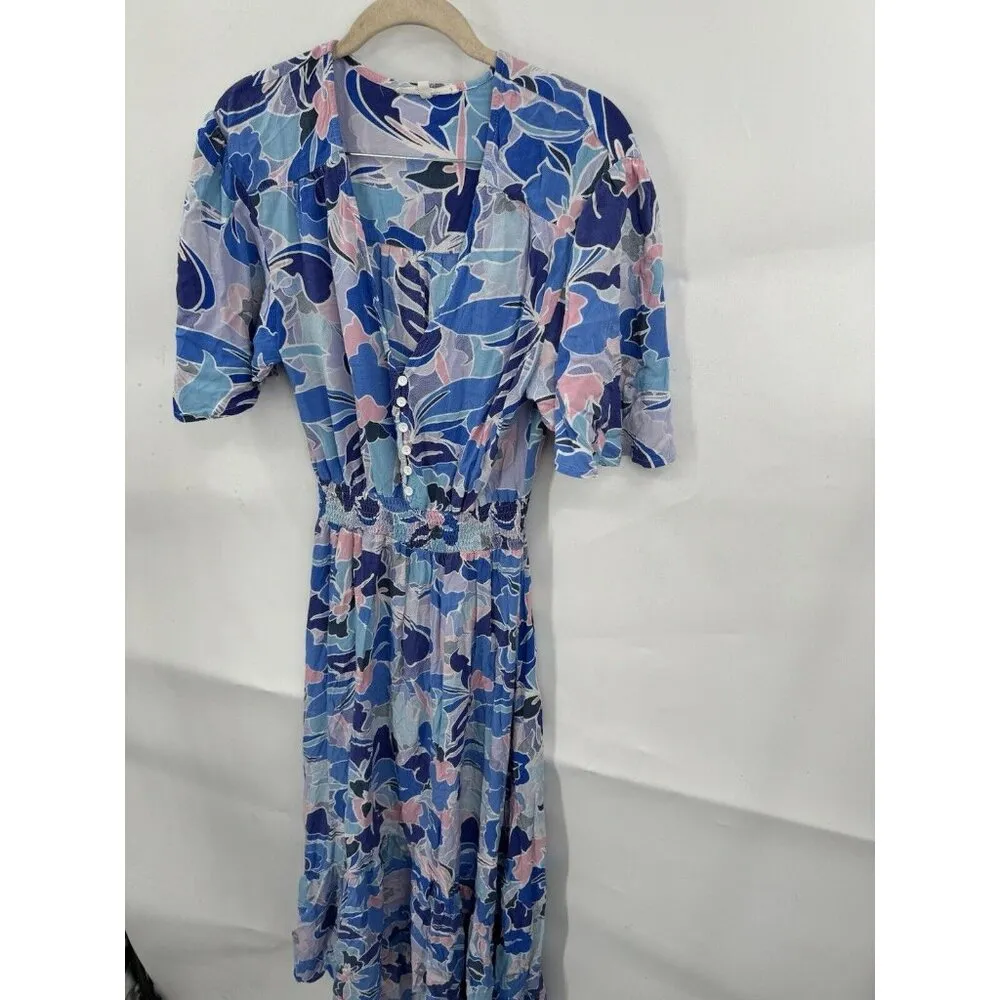 Able The Label Maxi Dress Women Small Blue Floral Bohemian Fairycore Whimsical - Image 7