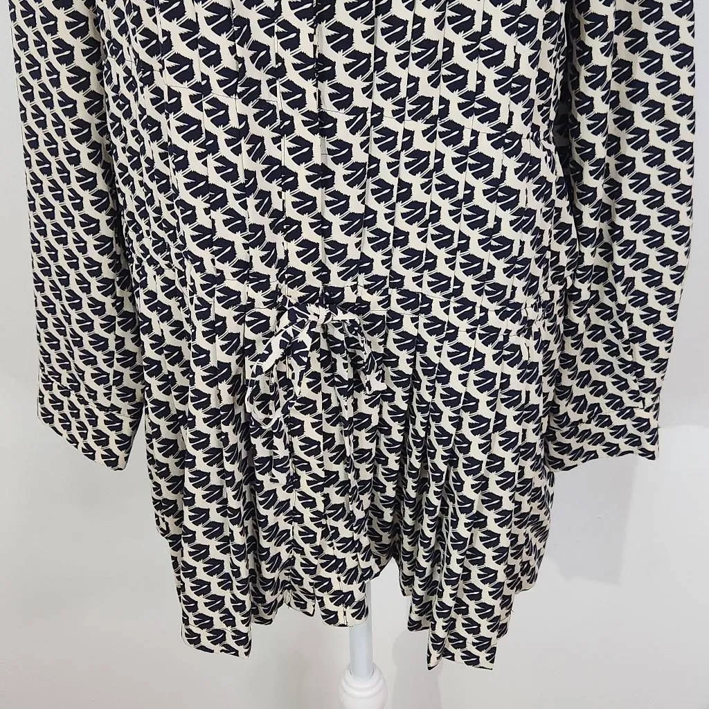 Maeve Black and Cream Print Tunic Graphic Print Dropwaist Tunic Size Medium - Image 4