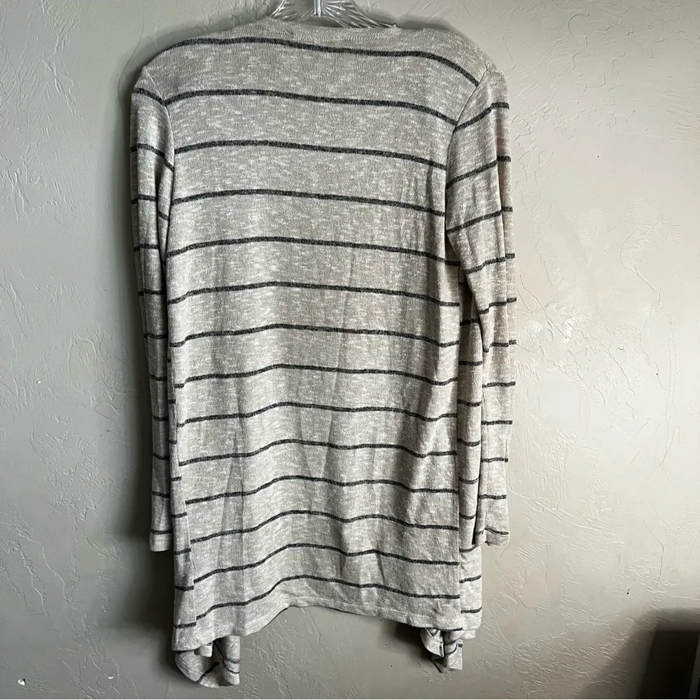 AEO Cream Lightweight Striped Waterfall‎ Cardigan - Image 4