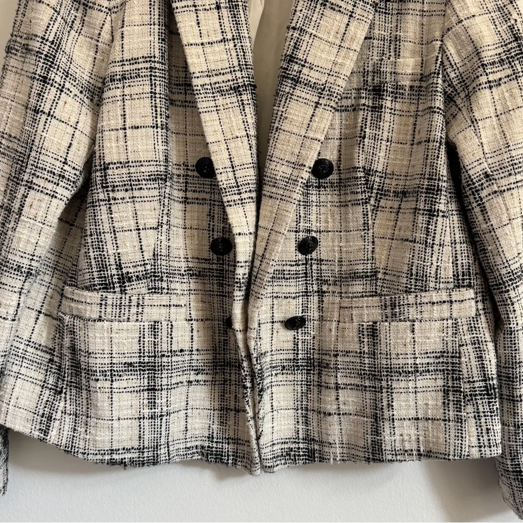 NEW L'AGENCE Brooke Tweed Double-Breasted Cropped Blazer Size 12 Wool NWOT - Image 5