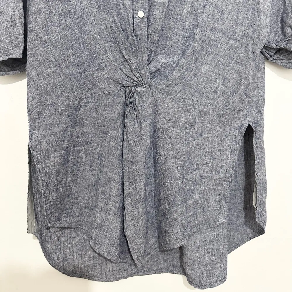 Carlson Chambray Linen Button Up Top size medium - Image 4