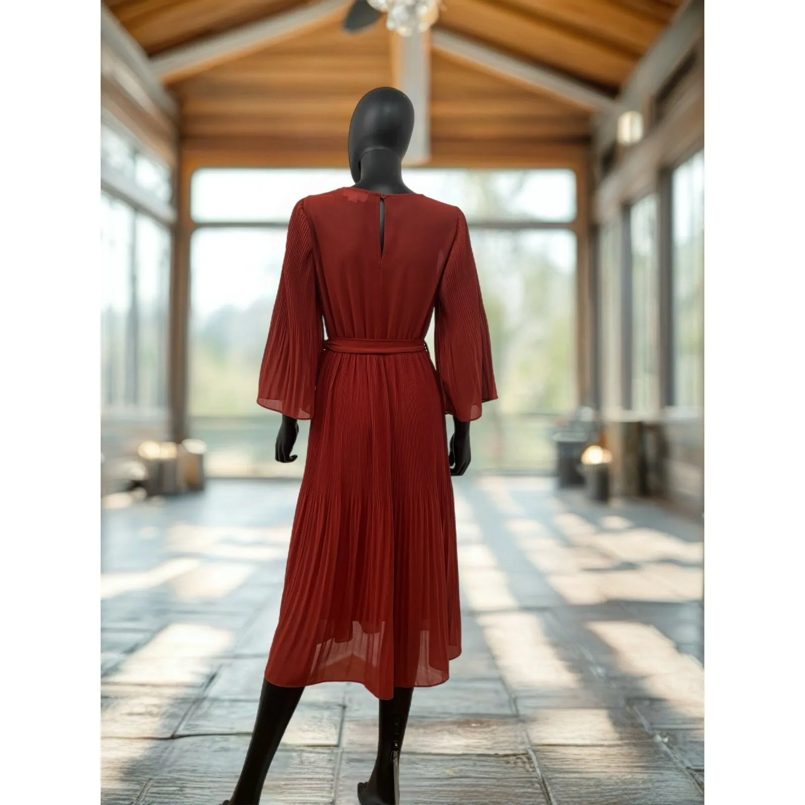 Loveriche Women's 3/4 Sleeve Solid/orange burn Size M‎ - Image 6