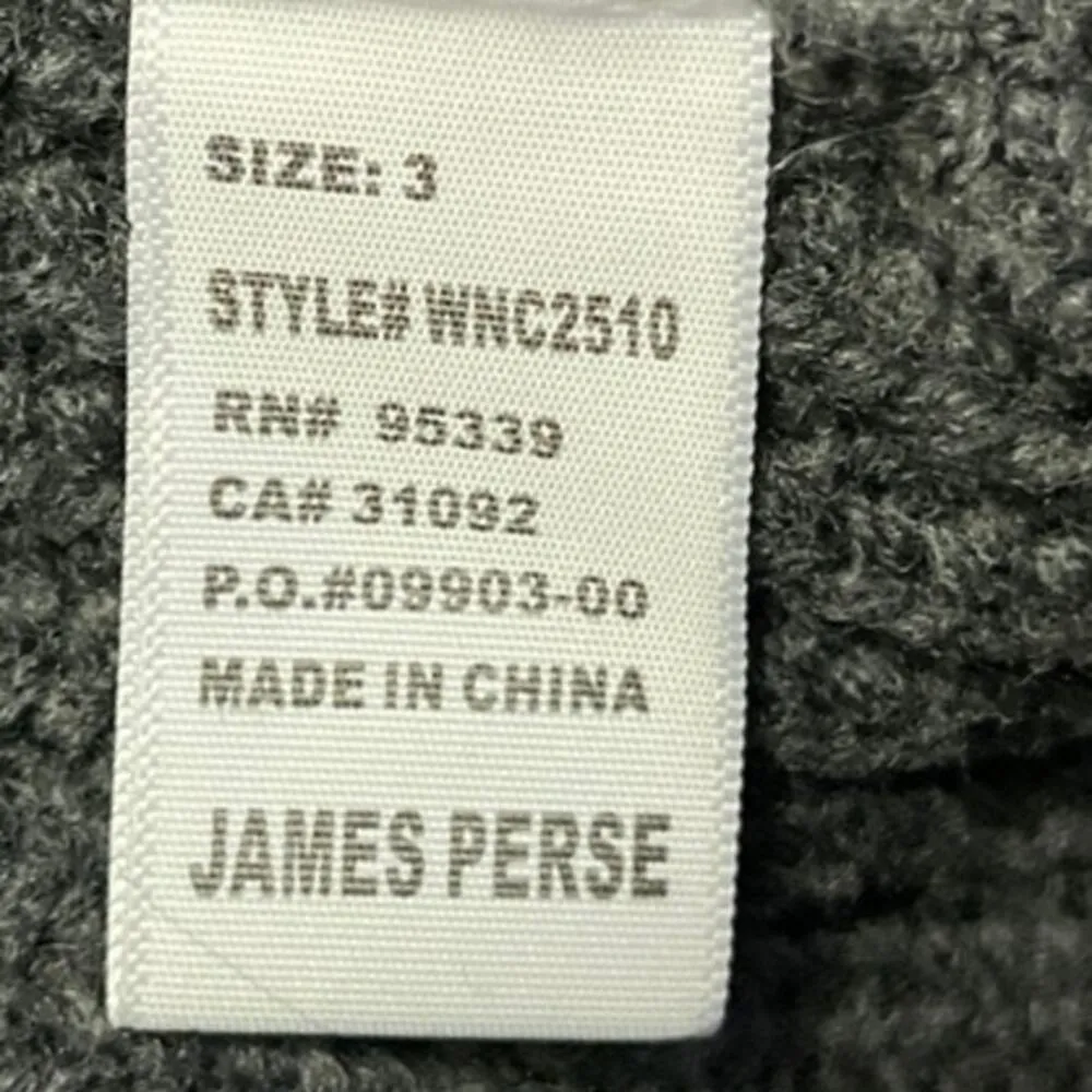 James Perse Gray Wool Alpaca Chunky Knit Draped Oversized Cardigan Sweater Top 3 - Image 5