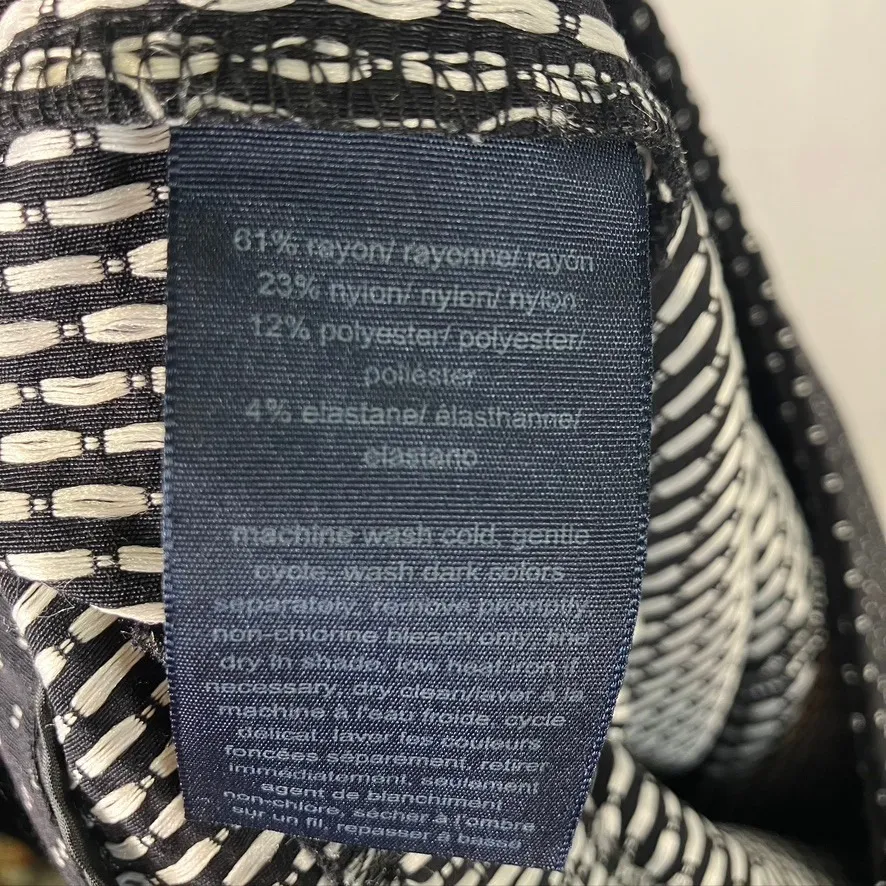 Tommy Hilfiger Black White Dot Print Stretch Career Pants Size 12 Preppy Classic - Image 9