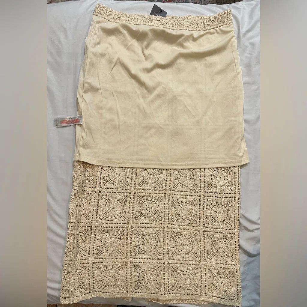 Primark Beige Crochet Skirt - Image 8