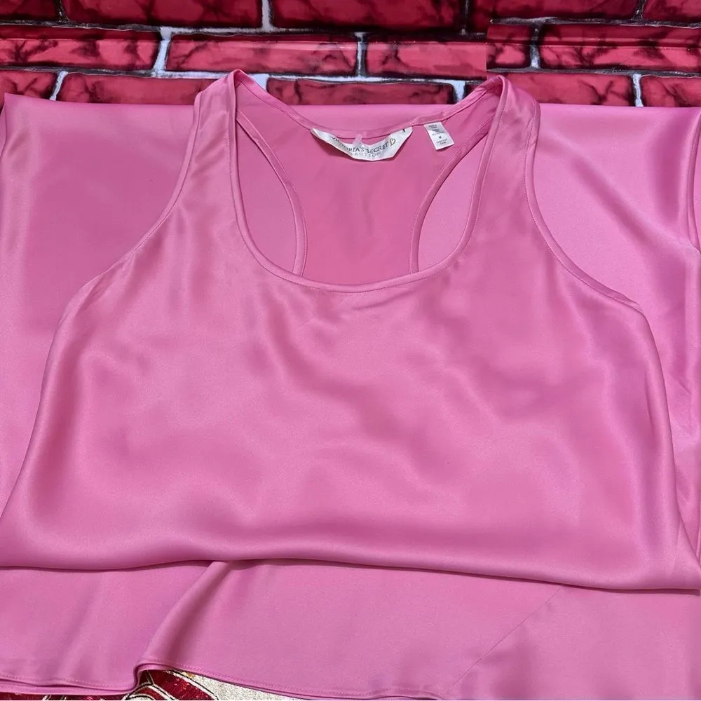 Victorias Secret Collection long satin slip dress pink rose M - Image 3