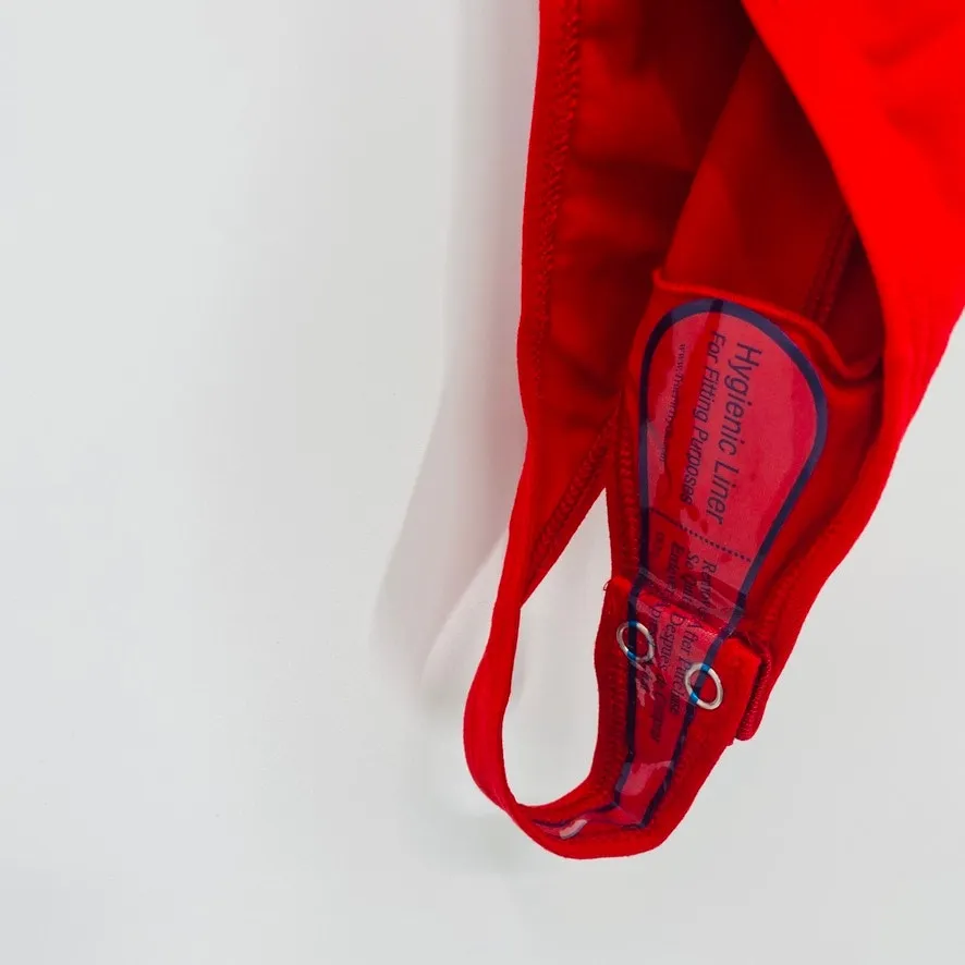 NEW Good American Low Down Bodysuit Red Black Net Accent Sz 5 US XXL Minimalist - Image 8