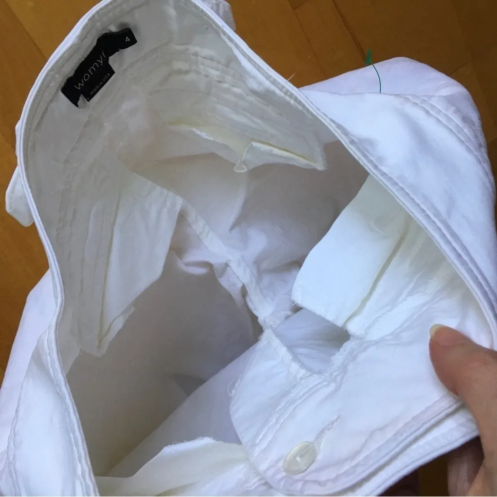 womyn Kate Crop Capri Pant, Straight, Wide Leg, Mid Rise, White, Size 4 White - Image 6