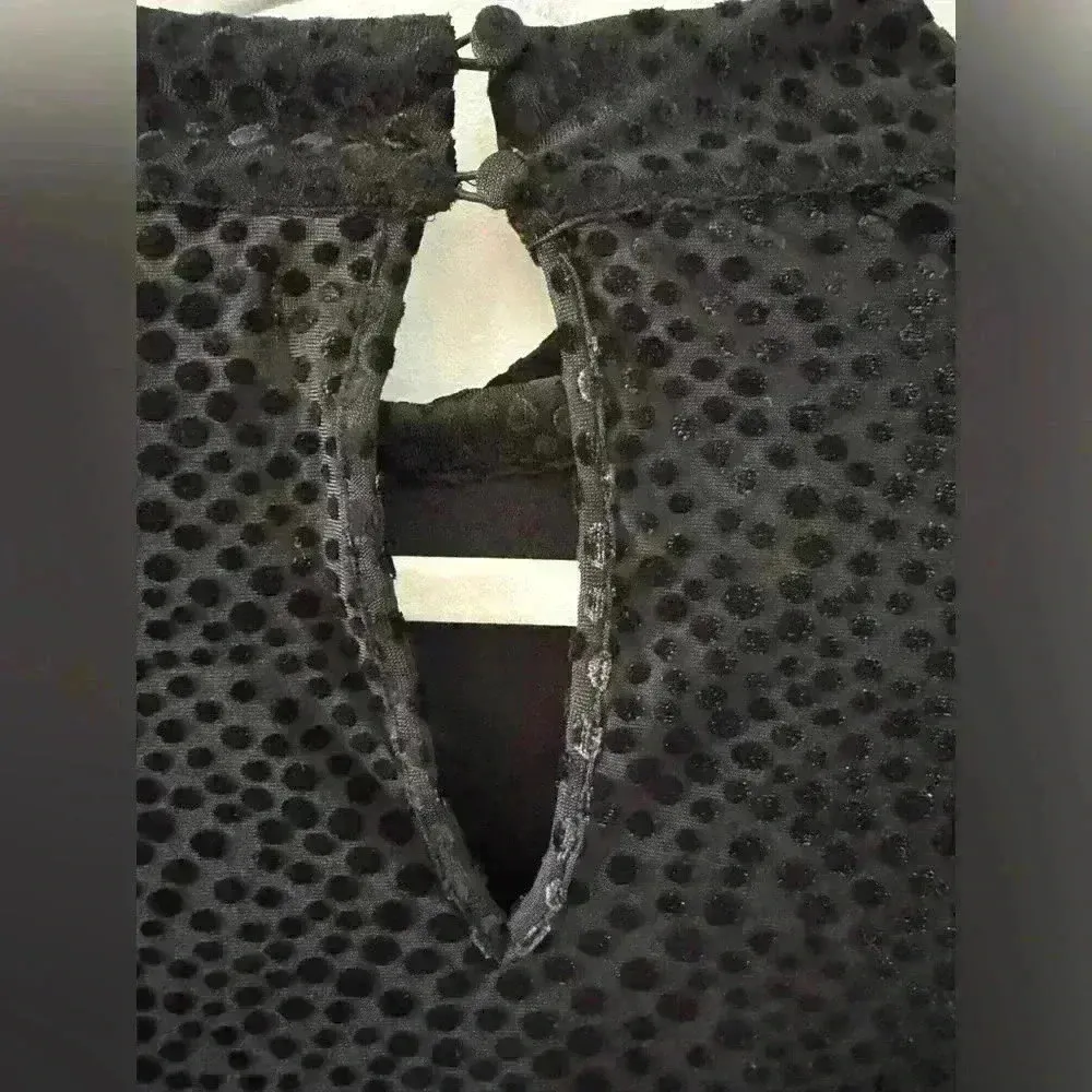 Avec Les Filles Ruffle Long Sleeve Top ~ Black ~ Medium ~ NWT! - Image 7