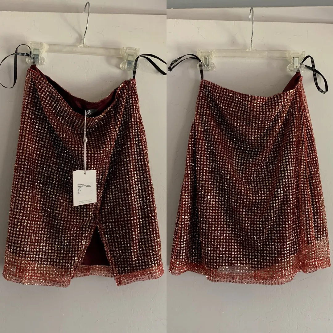 Sparkly grid embellished Slit skirt - Image 9