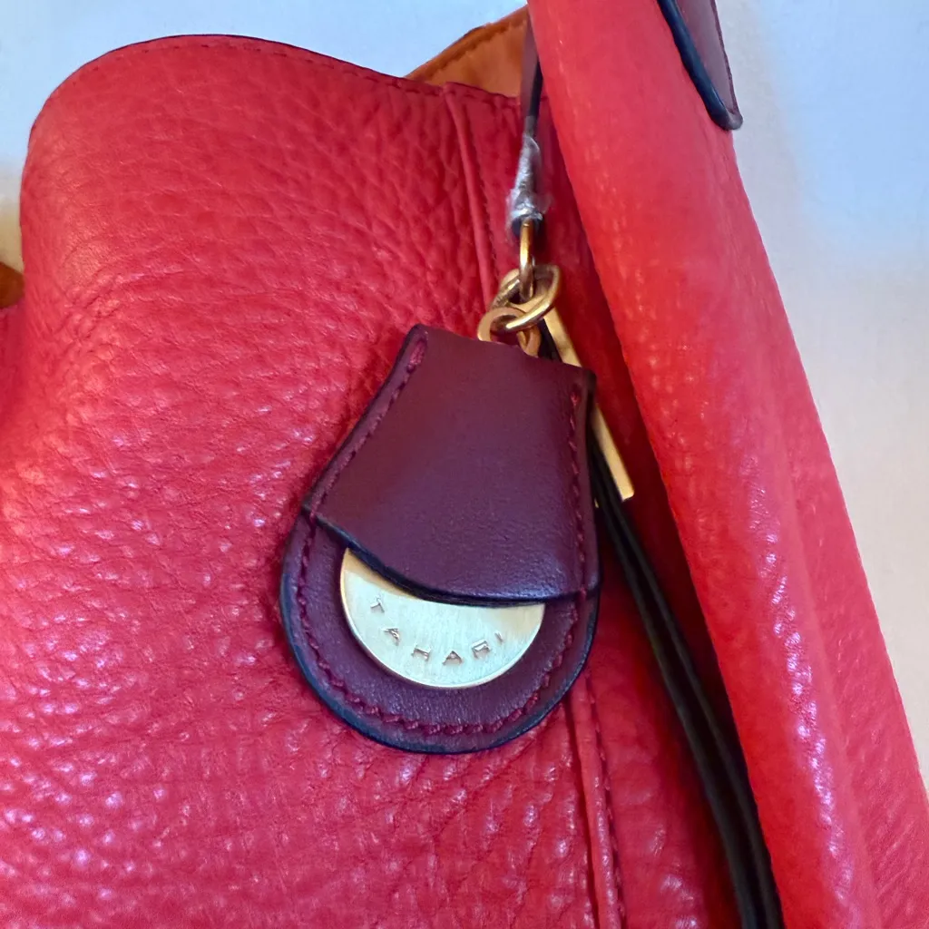Tahari Pink and Red Hobo Bag - Image 7