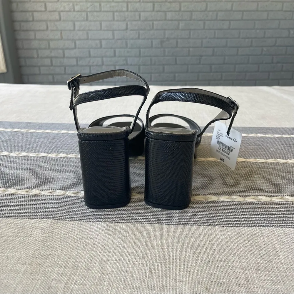 NWT Worthington Lessing Block Heel Sandals Square Toe Black Size 7.5 - Image 5