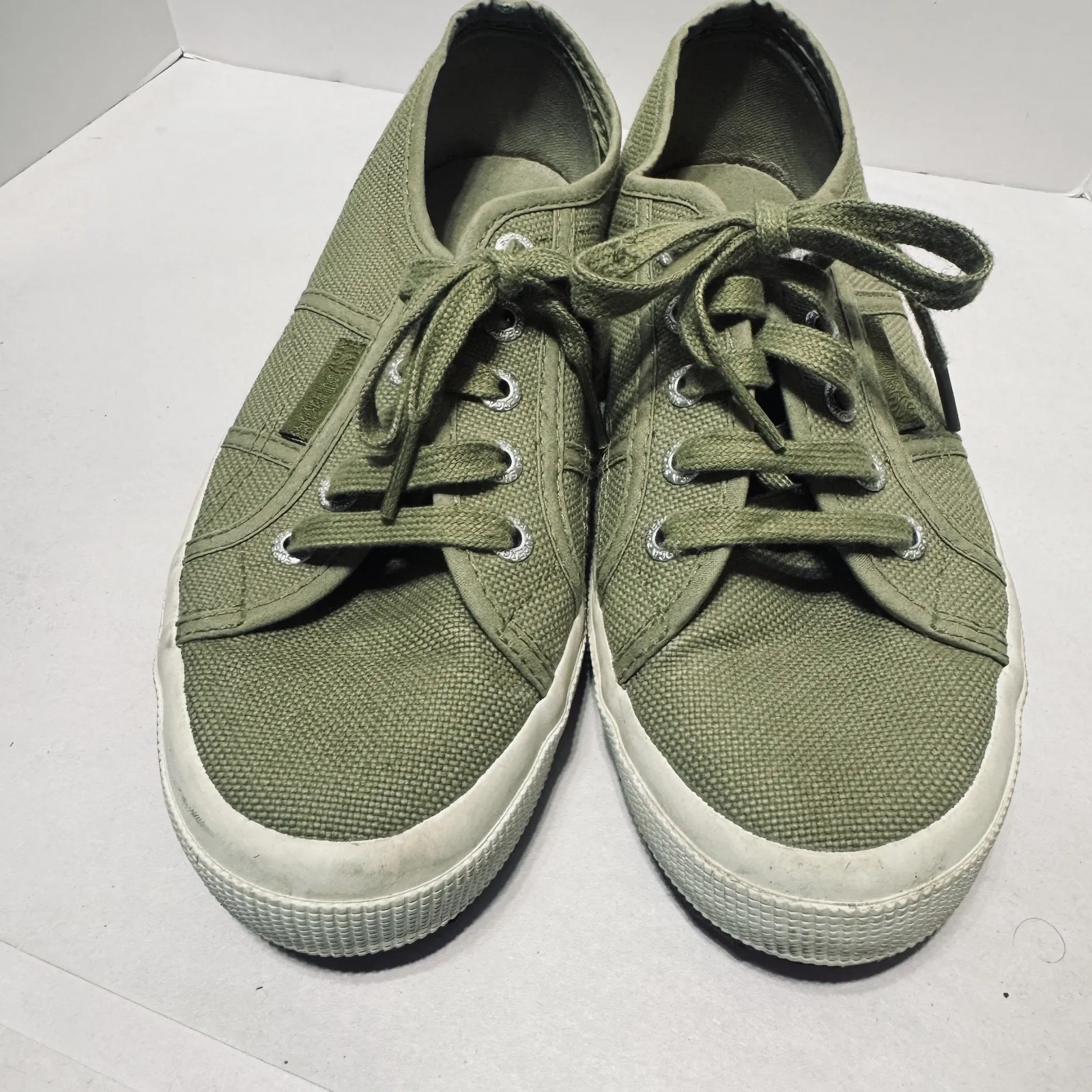 Superga Olive Green Canvas tennis shoes sneakers womens 7.5/38 - Image 3