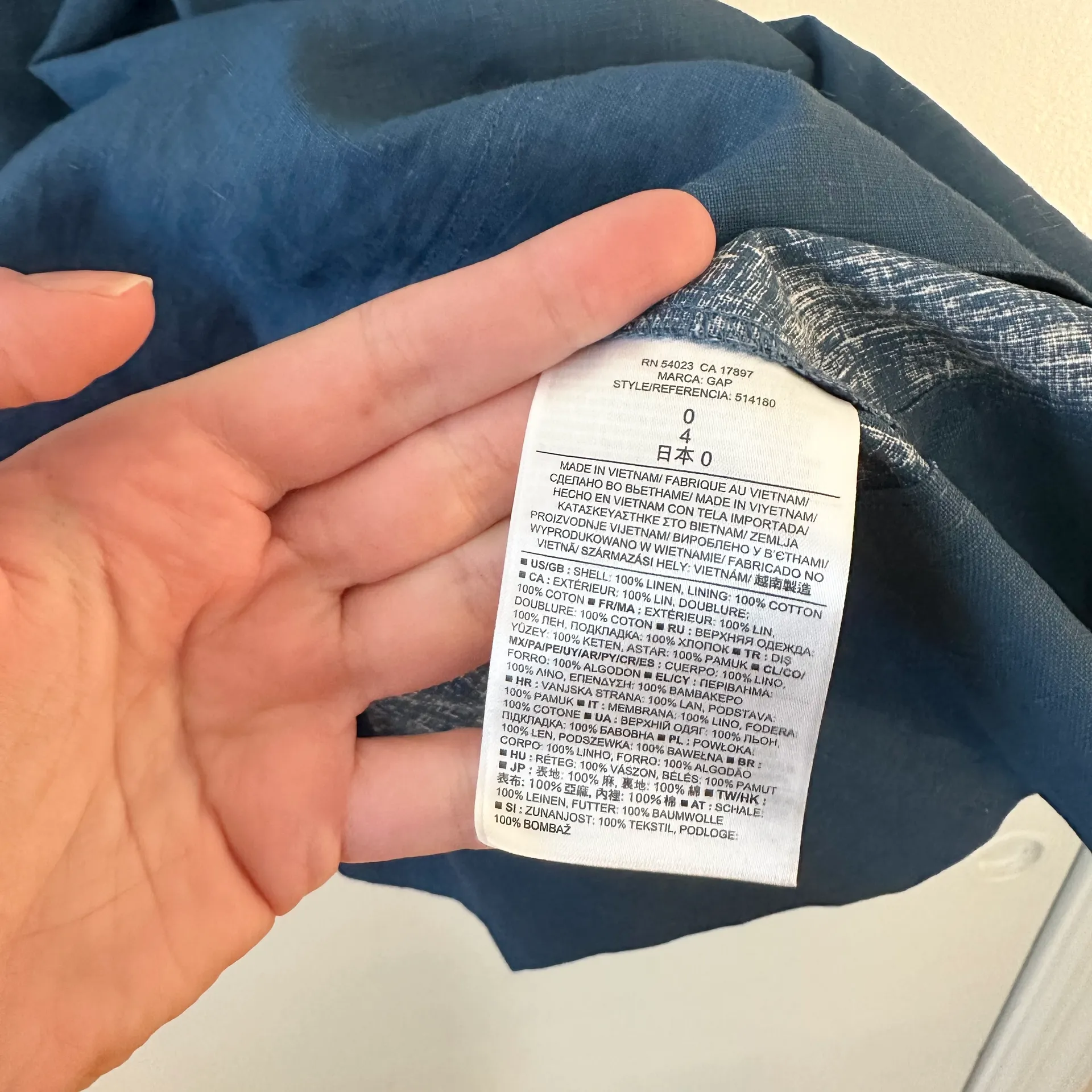 NWT  Blue Linen Mini Dress - Image 5