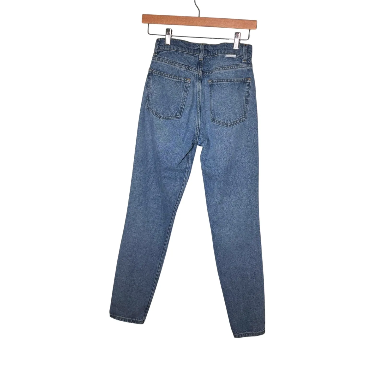 Boyish By HER The Billy High Rise Skinny Jeans 24 Medium Wash Blue Button Fly - Image 2