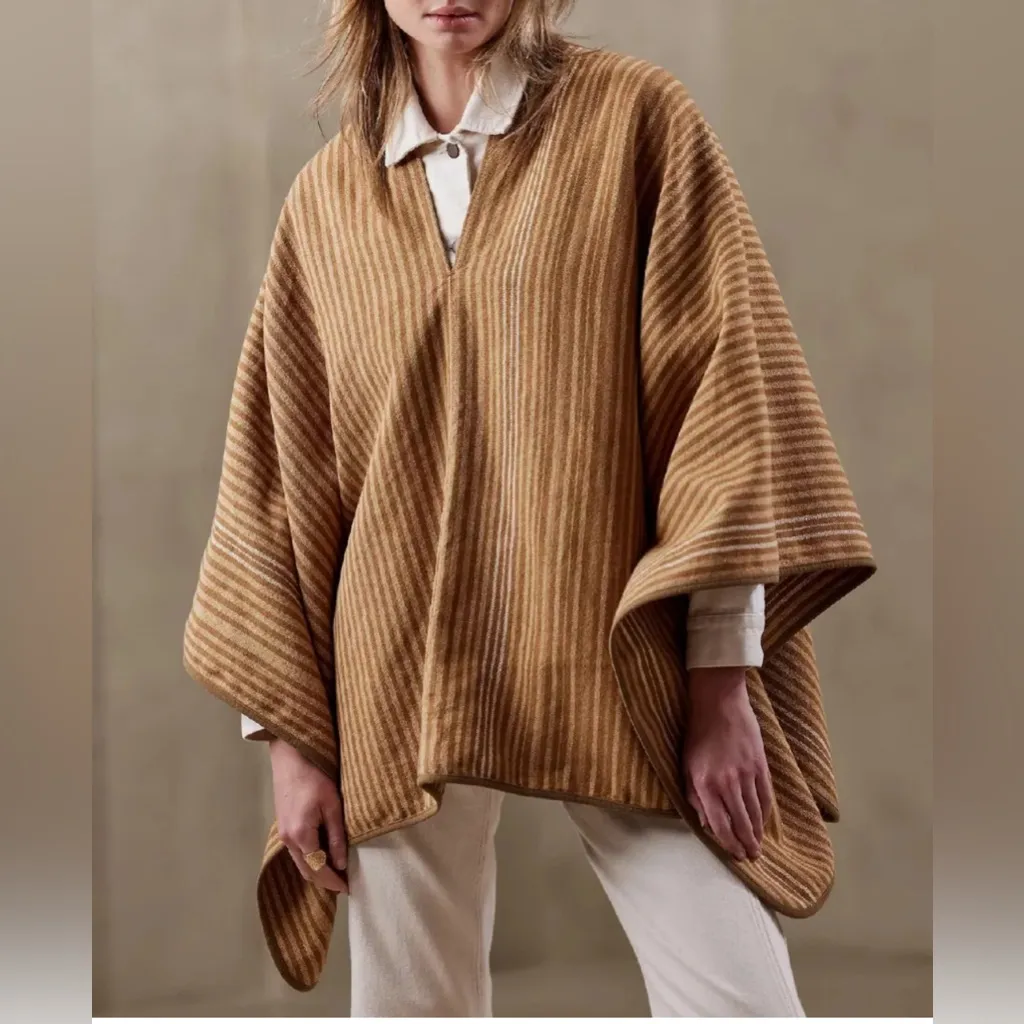 Banana Republic Linen Cotton Thalita Striped Poncho - Image 2
