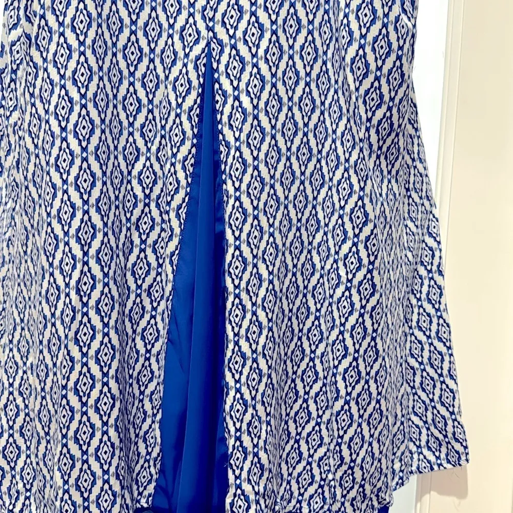 Sugarlips Blue Printed Sleeveless A-Line Summer Mini Dress Size M - Image 3