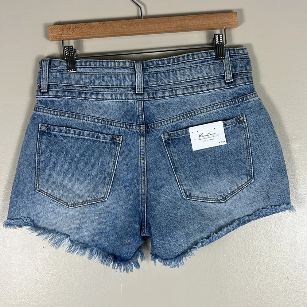KanCan NWT Tilly High Waisted Denim Shorts Blue Size 28 - Image 5